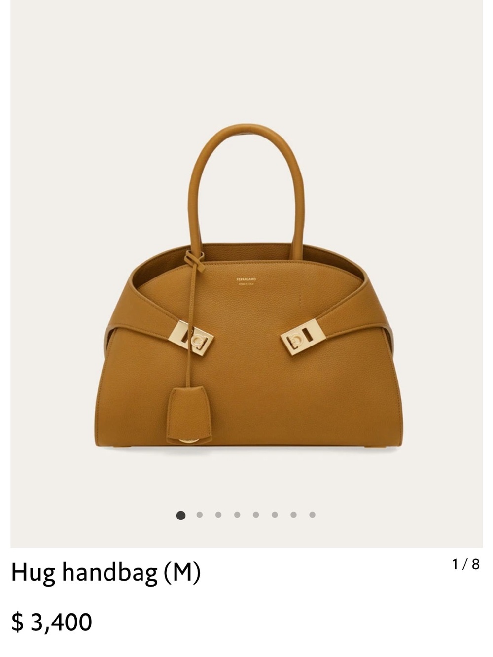 Salvatore Ferragamo Hug Handbag in Camel